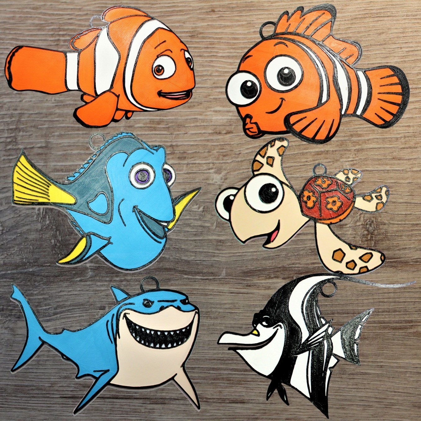 🗺️ Lot 6 Disney Ornaments the World of Nemo・ STL File for 3D